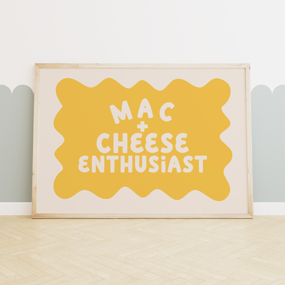Mac + Cheese Enthusiast | Yellow and Cream | Art Print