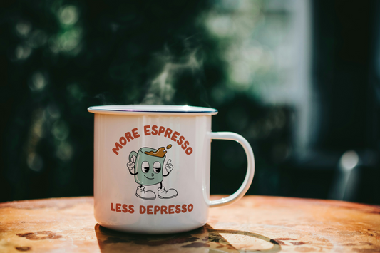 More Espresso Less Depresso | Enamel Mug