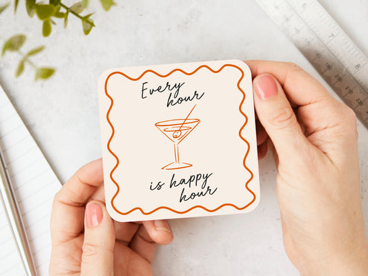 Every Hour Is Happy Hour | Ginger and Cream | Coaster