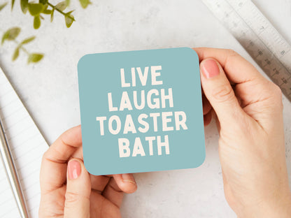 Live Laugh Toaster Bath | Cream and Seafoam | Coaster