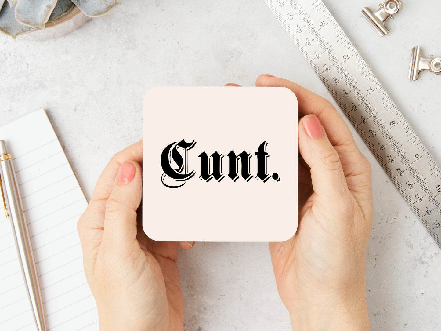 Cunt. | Black and Cream | Coaster