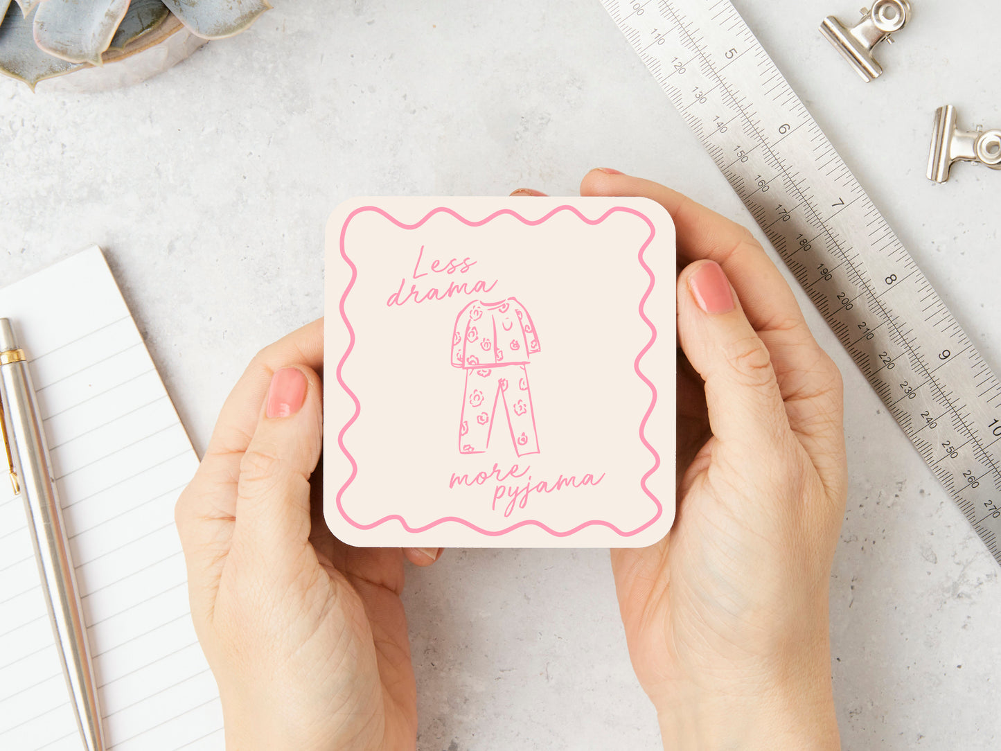 Less Drama More Pyjama | Watermelon and Cream | Coaster