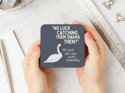 No Luck Catching Them Swans Then? | Blue Grey | Coaster