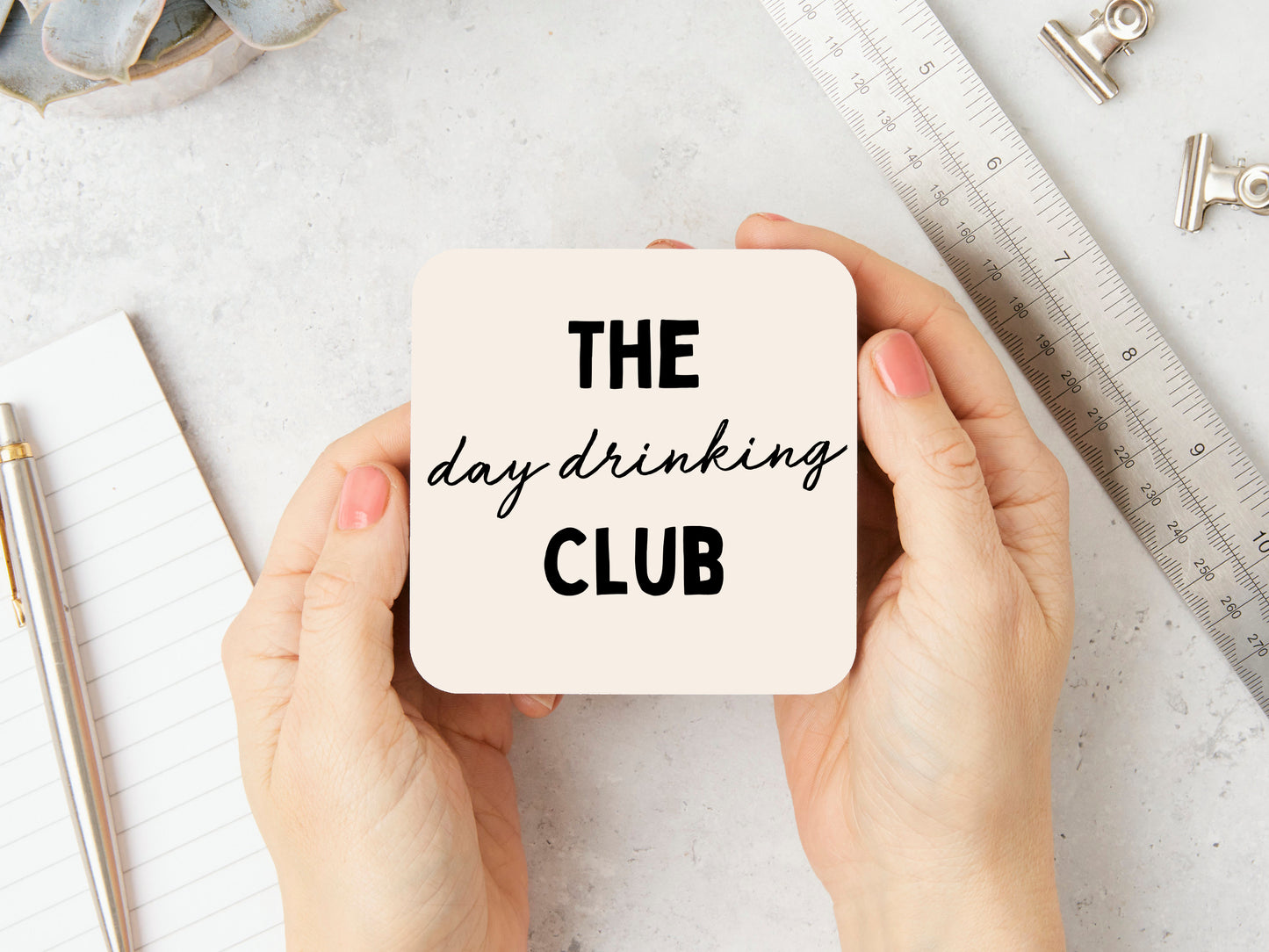 The Day Drinking Club | Black and Cream | Coaster