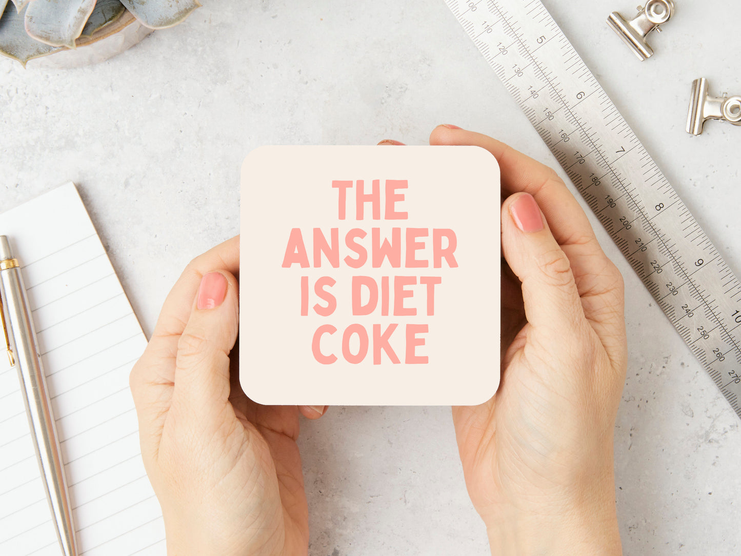 The Answer Is Diet Coke | Peach and Cream | Coaster