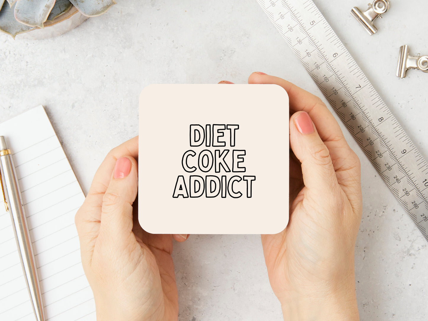 Diet Coke Addict | Black and Cream | Coaster