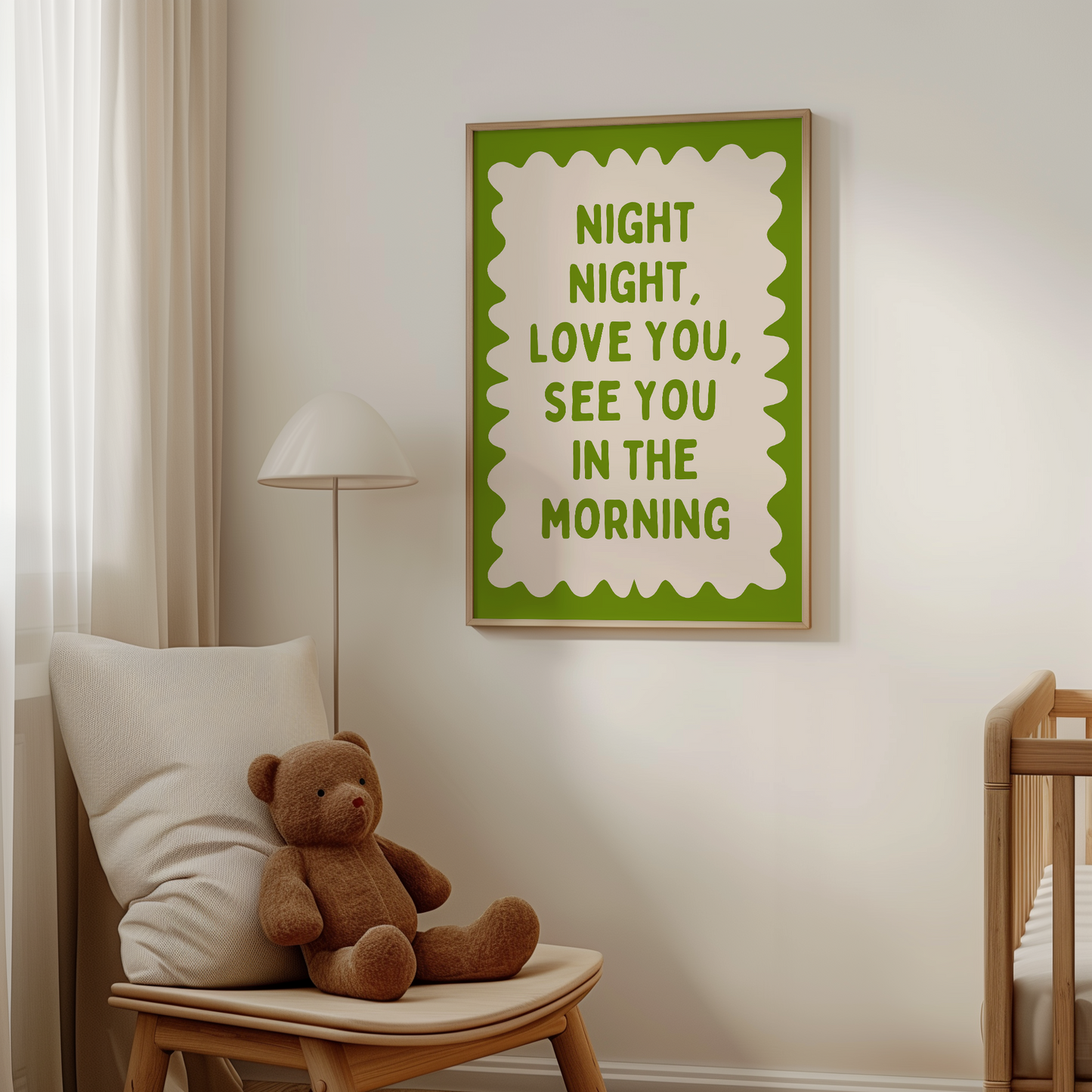 Night Night, Love You | Pear and Cream | Wall Art Print