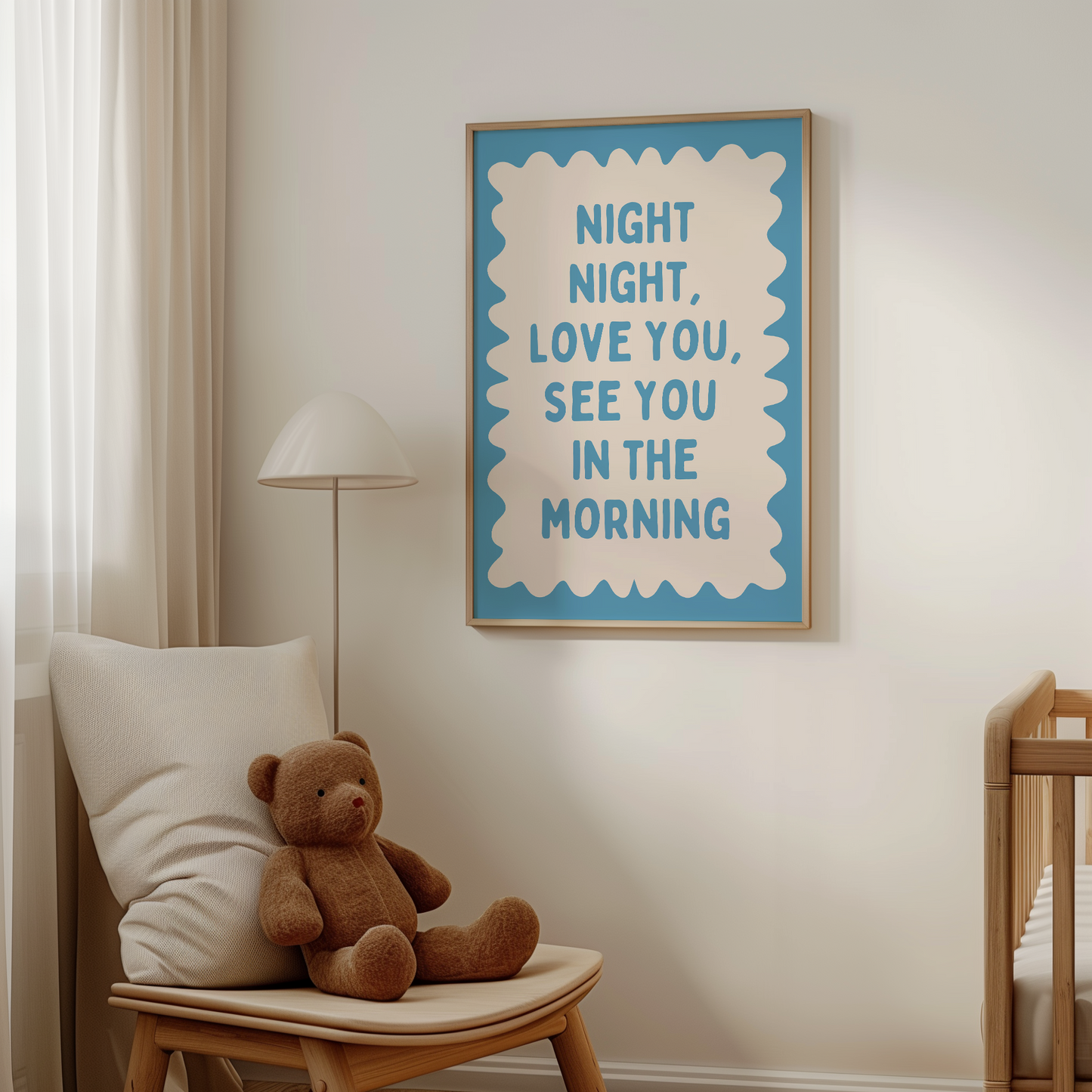 Night Night, Love You | Denim and Cream | Wall Art Print