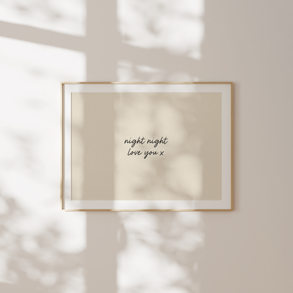 Night Night, Love You | Art Print