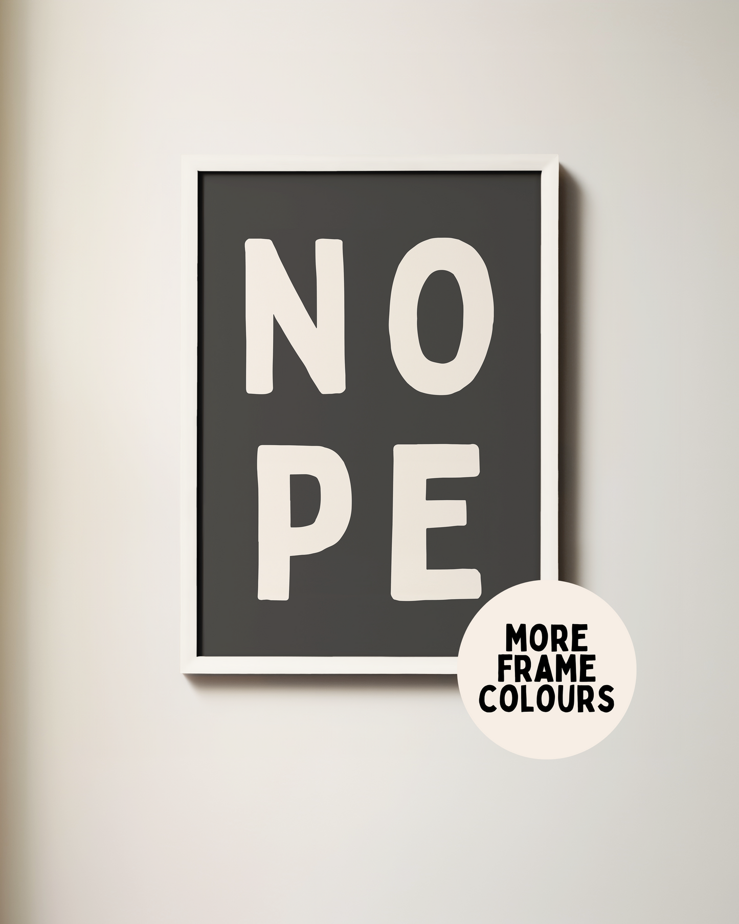 Nope | Cream & Charcoal | Art Print