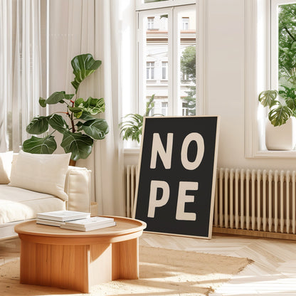 Nope | Cream & Charcoal | Art Print