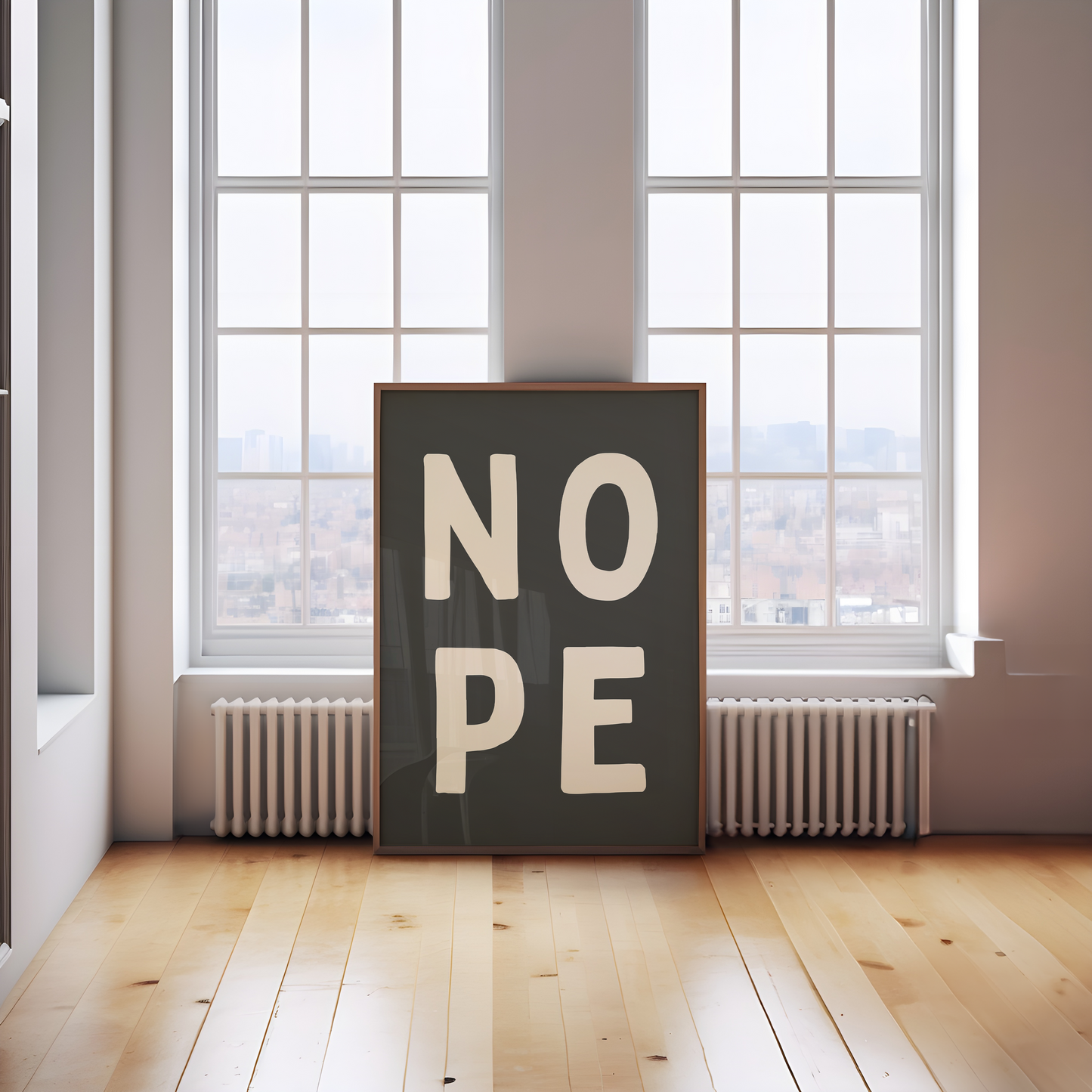 Nope | Cream & Charcoal | Art Print