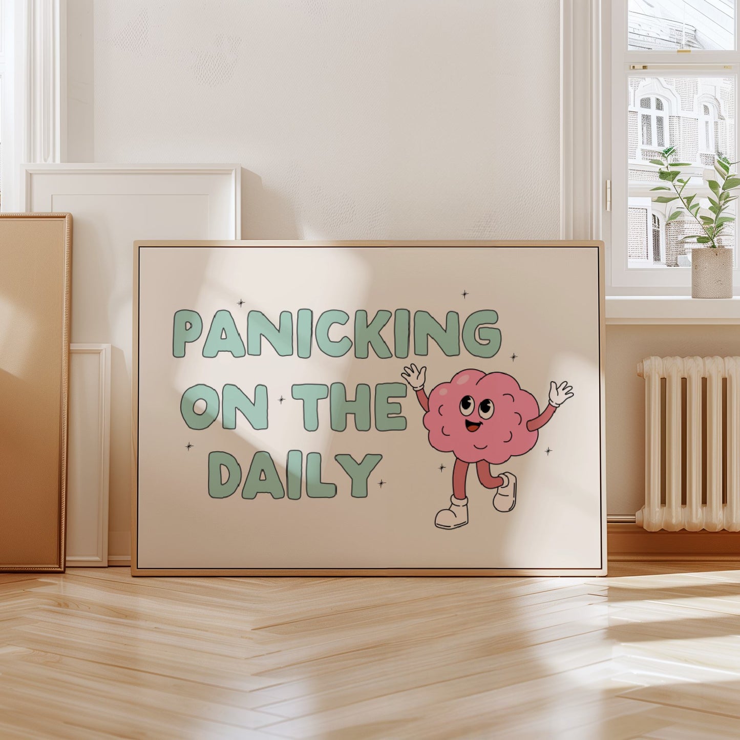 Panicking On The Daily | Seafoam and Cream | Art Print