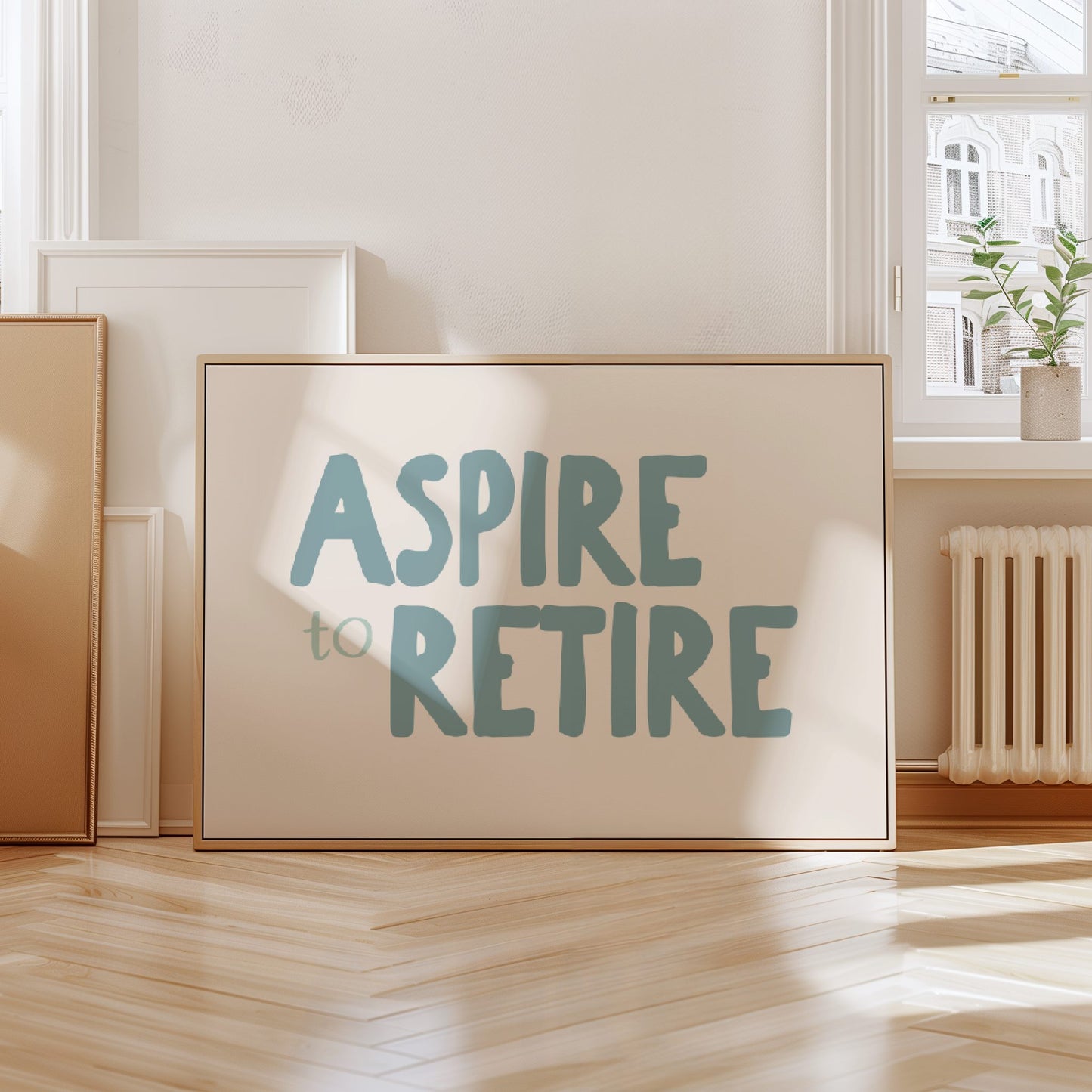 Digital Download | Aspire To Retire | Landscape | Seafoam and Cream