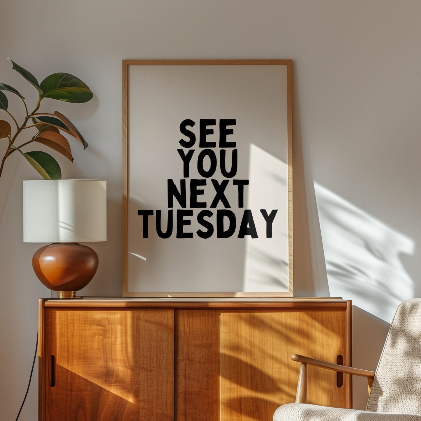 See You Next Tuesday | Black and Cream | Art Print