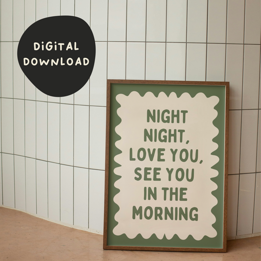 Digital Download | Night Night | Olive Green and Cream