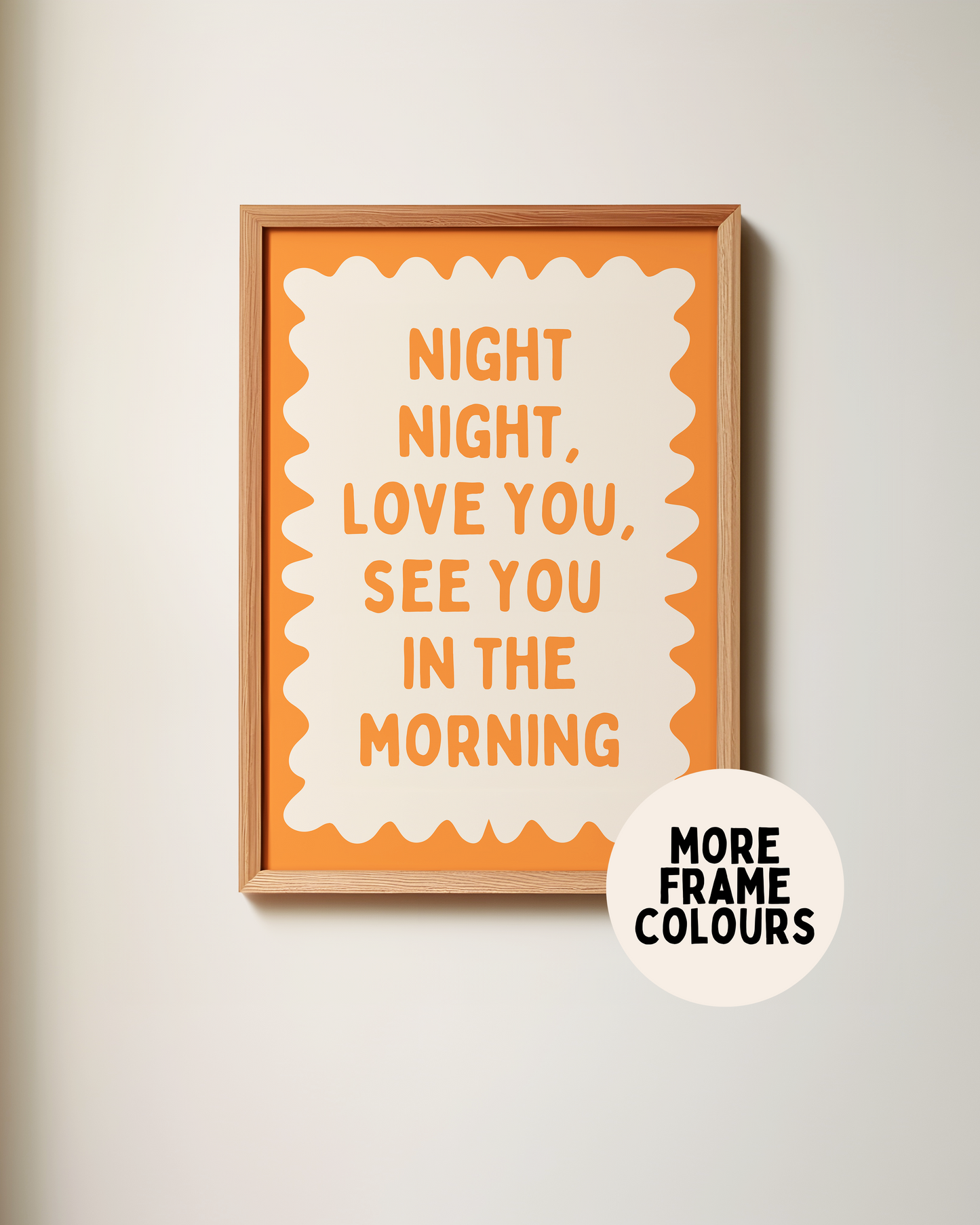 Framed | Night Night, Love You | Orange and Cream | Art Print