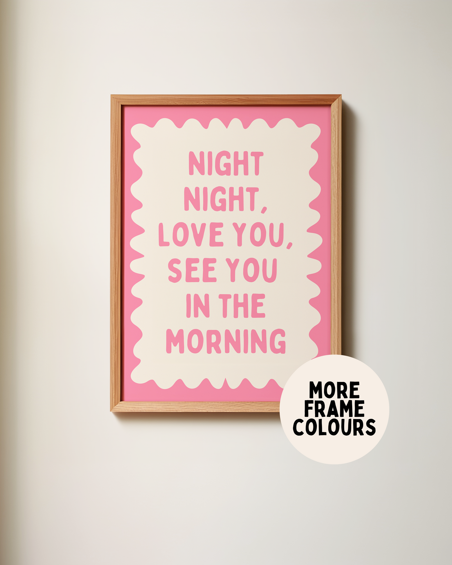 Framed | Night Night, Love You | Watermelon and Cream | Art Print