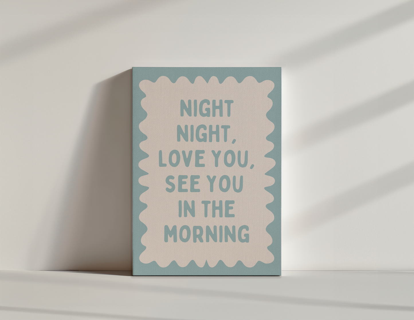 Night Night | Seafoam and Cream | Canvas