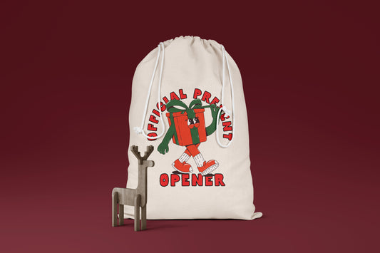 Official Present Opener | Premium Cotton Christmas Sack