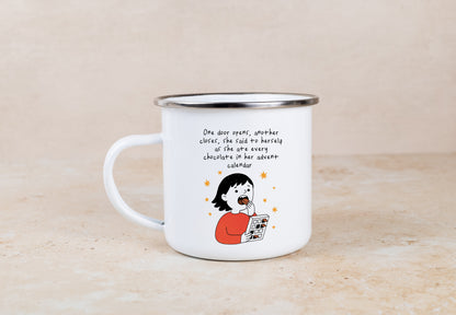 One Door Closes, Another Door Opens | Enamel Christmas Mug
