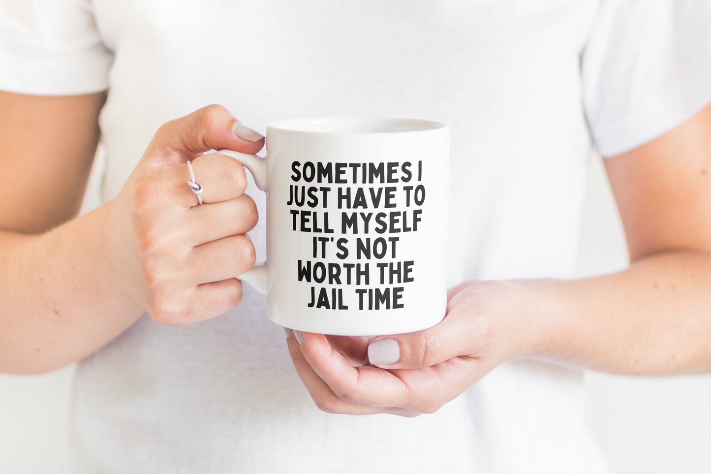 Sometimes I Just Have To Tell Myself It's Not Worth The Jail Time | Black | Ceramic Mug