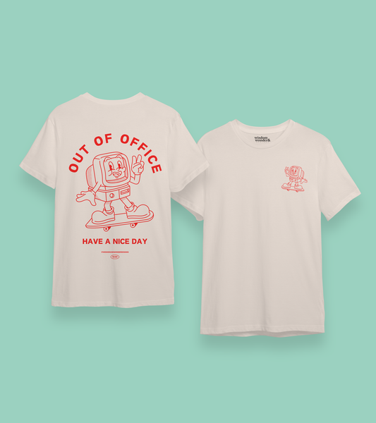 Out Of Office | Back Design | Organic Unisex T Shirt