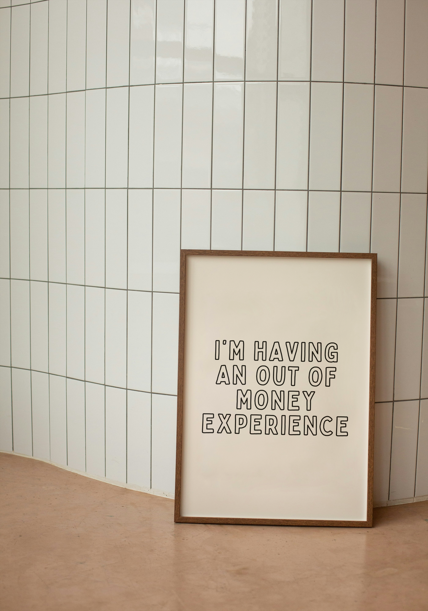 I'm Having An Out Of Money Experience | Black and Cream | Art Print