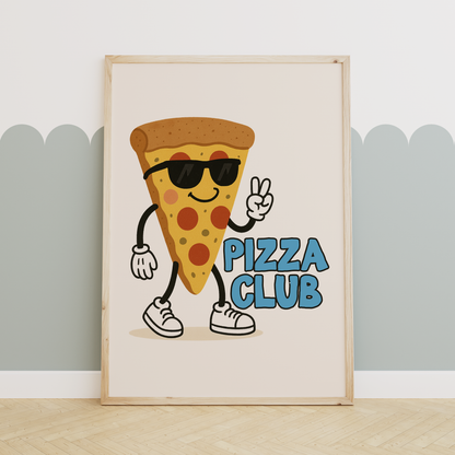 Pizza Club | Denim and Cream | Art Print