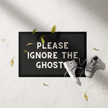 Please Ignore The Ghosts | Cream and Charcoal | Indoor Door Mat