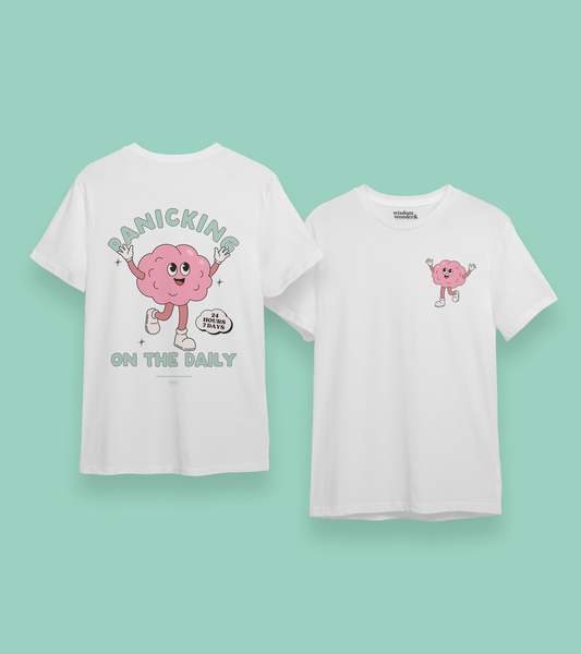 Panicking On The Daily | Back Design | Organic Unisex T Shirt
