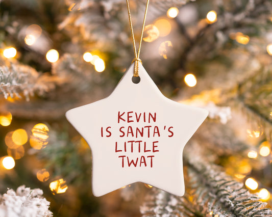 Personalised Christmas Bauble | Santa's Little Twat