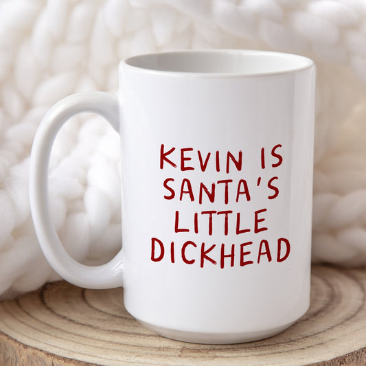 Personalised Christmas Mug | Santa's Little Dickhead