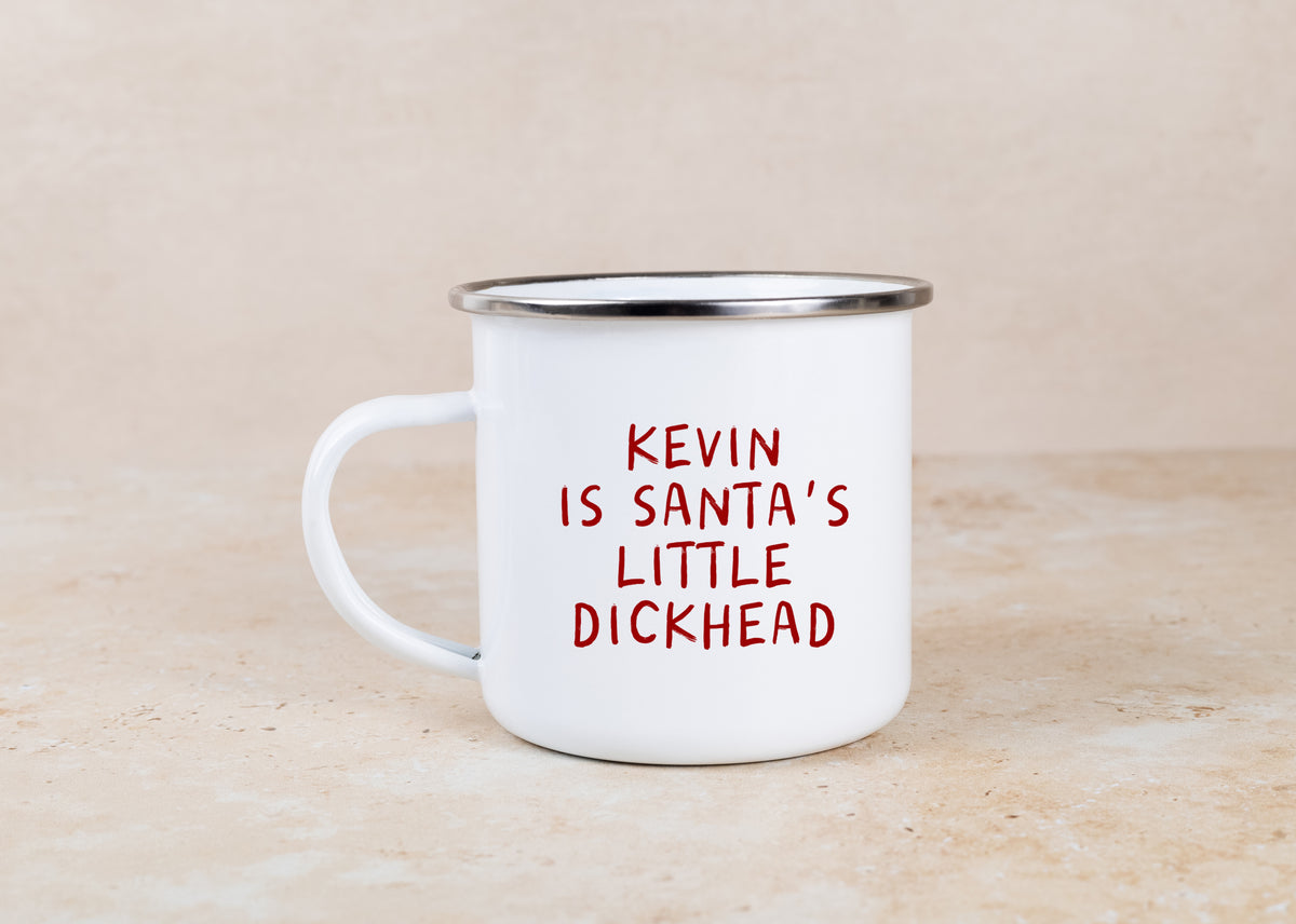 Personalised Christmas Mug | Santa's Little Dickhead