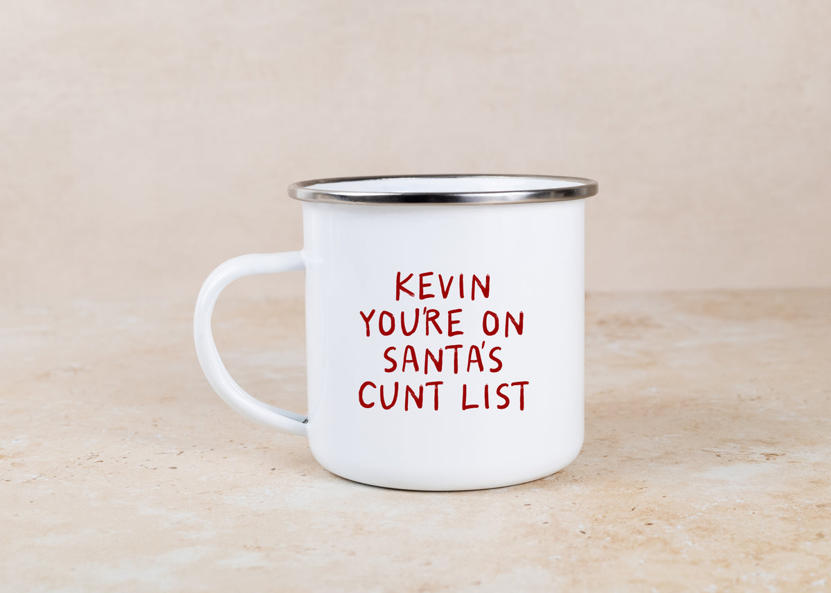 Personalised Christmas Mug | You're On Santa's Cunt List