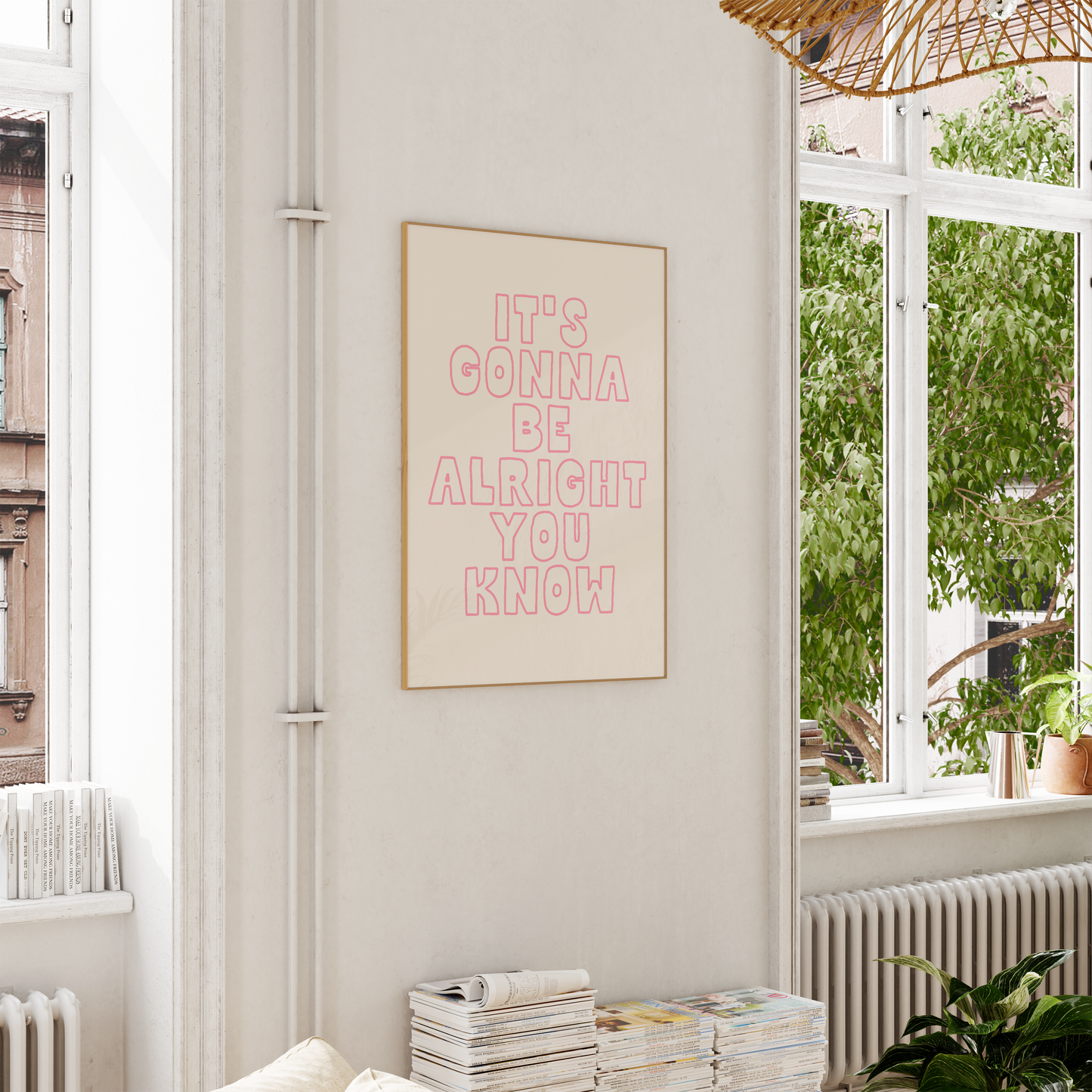 It's Gonna Be Alright You Know | Blush Pink and Cream | Art Print