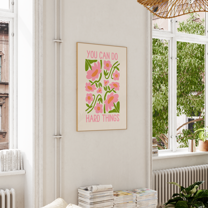 Digital Download | You Can Do Hard Things | Blush Pink and Cream