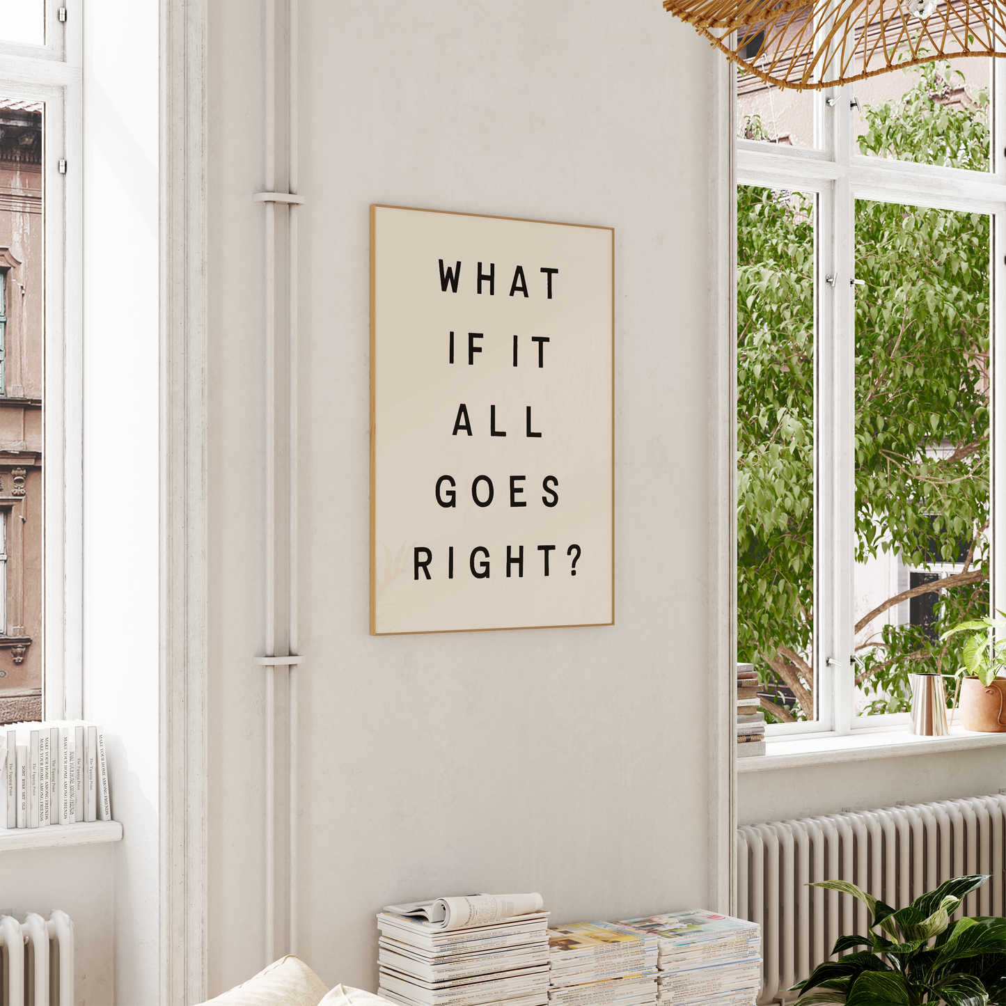 What If It All Goes Right? | Black and Cream | Art Print