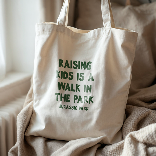 WISDOM & WONDER X HEY WONDER | Raising Kids Is A Walk In The Park | Organic Cotton Tote Bag