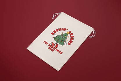 Rockin' Around The Christmas Tree | Premium Cotton Christmas Sack