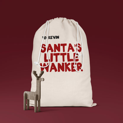 Santa's Little Wanker | Personalised | Premium Cotton Christmas Sack