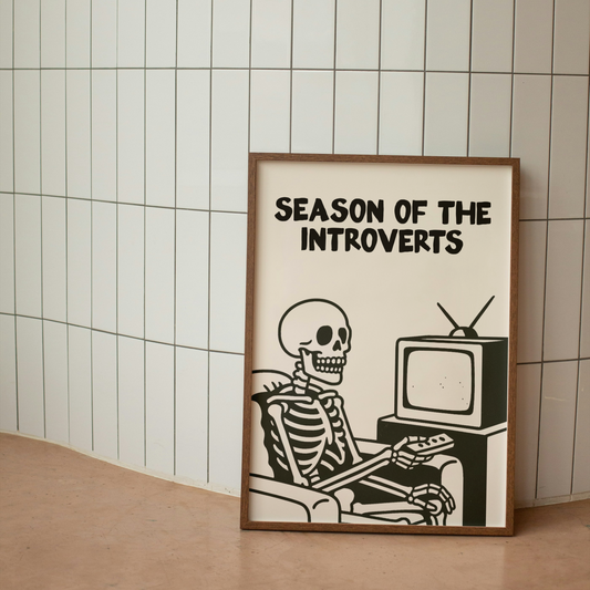 Season Of The Introverts | Black & Cream | Art Print