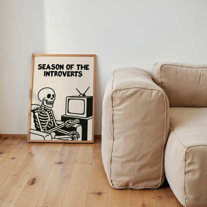 Season Of The Introverts | Black & Cream | Art Print