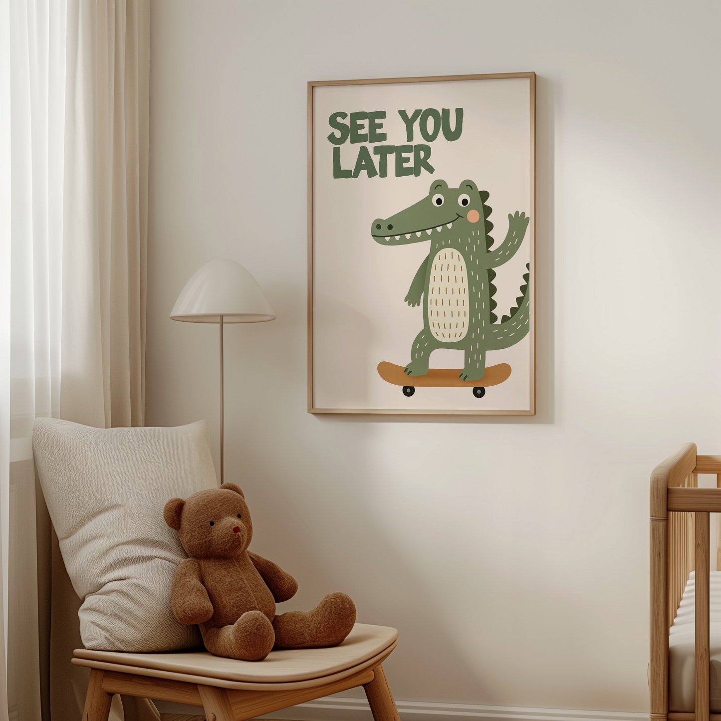 See You Later Alligator | Olive and Cream | Art Print