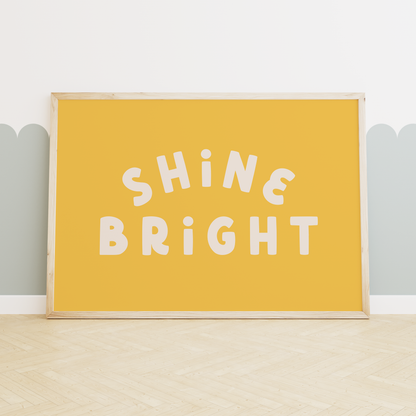 Shine Bright | Cream & Yellow | Art Print