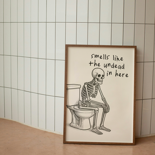 Smells Like The Undead In Here | Black & Cream | Art Print