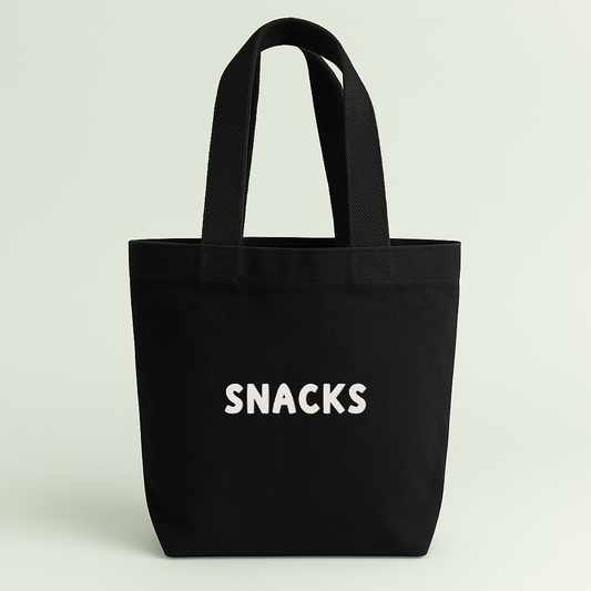 Snacks | Embroidered Mini Tote Bag