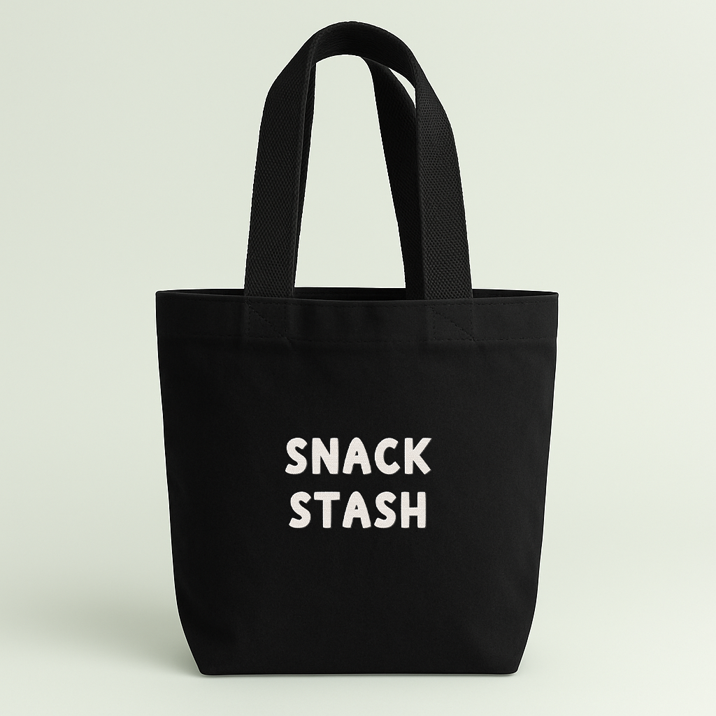 Snack Stash | Embroidered Mini Tote Bag