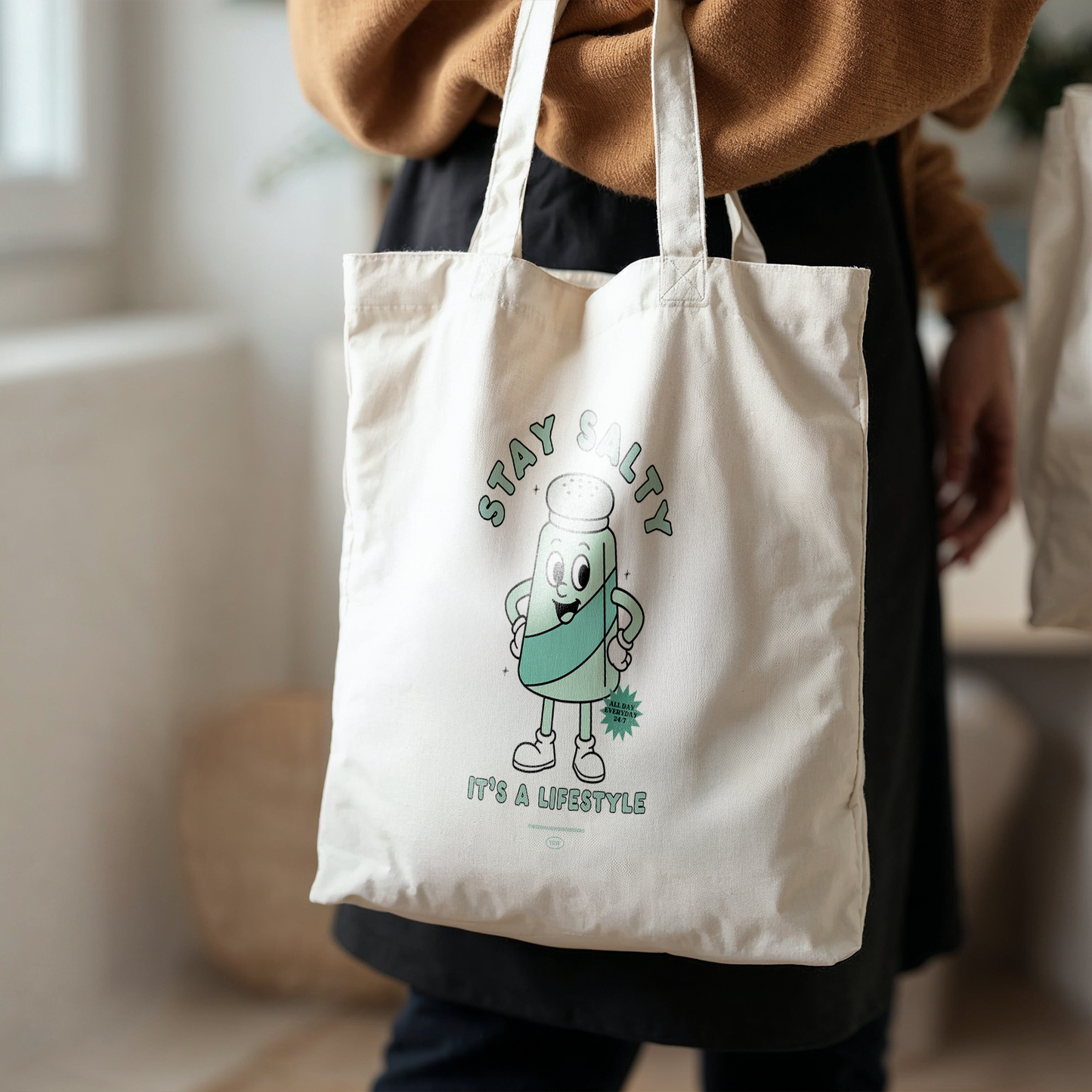 WISDOM & WONDER DESIGNS X POTS UK | Stay Salty | Cotton Tote Bag