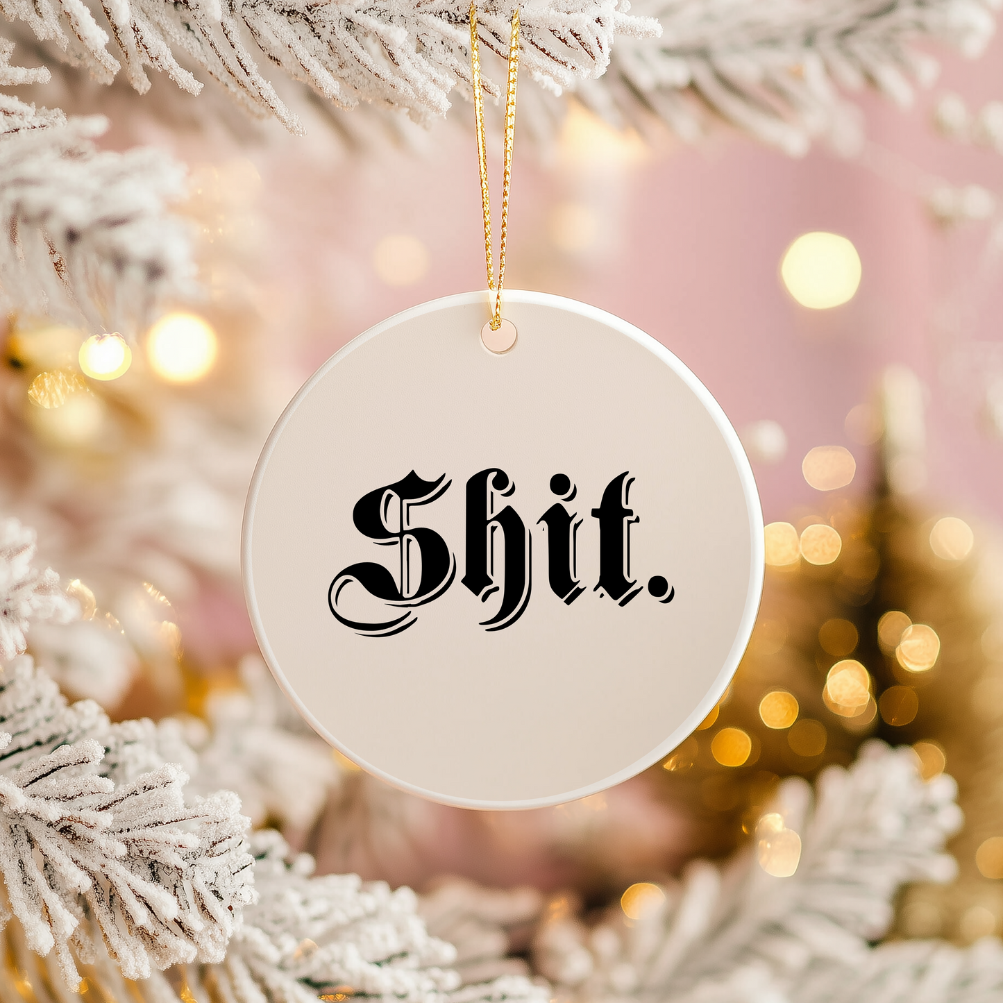 Shit | Ceramic Christmas Bauble Ornament